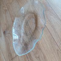 vassoio di vetro forma foglia 60x30x10 cm