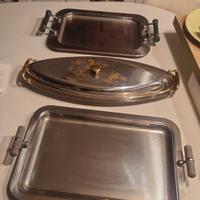 3 vassoi acciaio inox