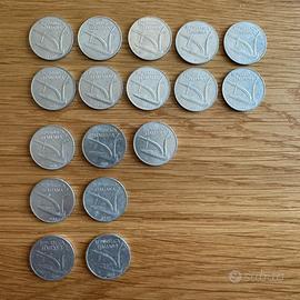 Lotto 17 Monete Italia Lire 10 Spiga anni 80