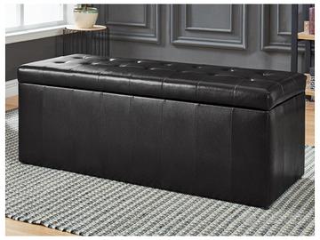 Pouf contenitore similpelle nero