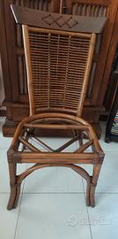Sedie etniche n. 4 bambù/rattan