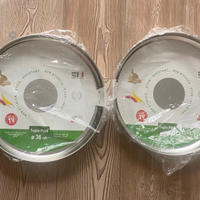 2 Teglie Rotonde per Pizza in Acciaio Inox 18/10