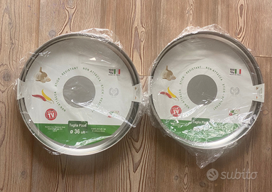 2 Teglie Rotonde per Pizza in Acciaio Inox 18/10