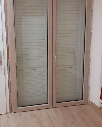 Finestra alluminio 158x233 col. Rovere sbiancato