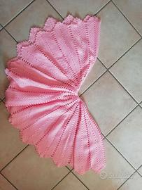 Scialle coperta in lana rotondo fatto a mano