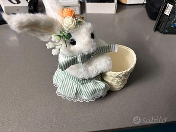 Coniglio bianco porta oggetti, portapenne