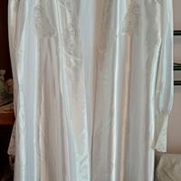 vestaglia in raso con inserti di merletto