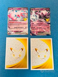 Mew Ex Mewtwo Ex Carte Pokemon 30 anniversario