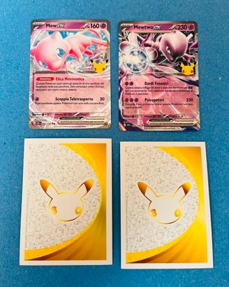 Mew Ex Mewtwo Ex Carte Pokemon 30 anniversario