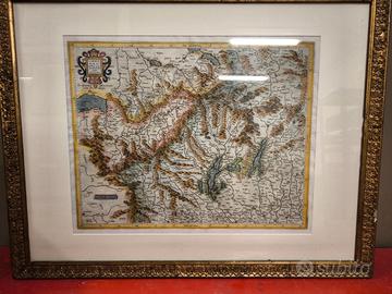Antica carta geografica Valsesia Hondius
