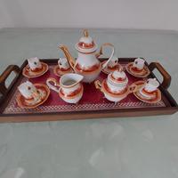 Mini servizio da the/caffè in porcellana con vasso