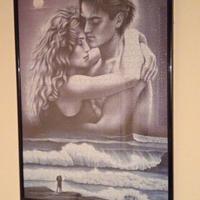 Puzzle con cornice legno verniciato nero 