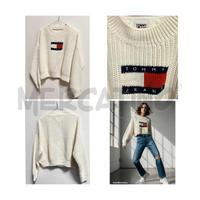 MAGLIONE D TOMMY HILFINGHER BIANCO TRICOT RICAMO B