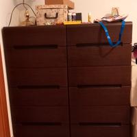 coppia di cassettiere marrone scuro 