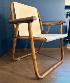 coppia di sedie in malacca anni 60