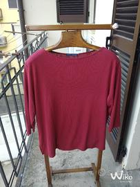 Maglietta donna bordeaux, modello ampio