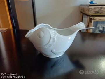 Salsiera a forma di pesce in Porcellana Le Coq