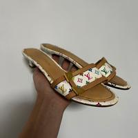 Sandali louis vuitton x takashi murakami bianco