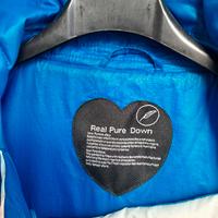 Piumino donna blu Royal maniche corte,100% Vera pi