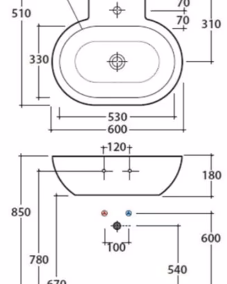 N.2 lavabo sospesi marca Globo