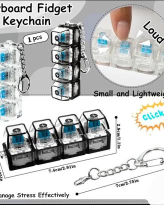 portachiavi  con mini tastiera trasparente gadget