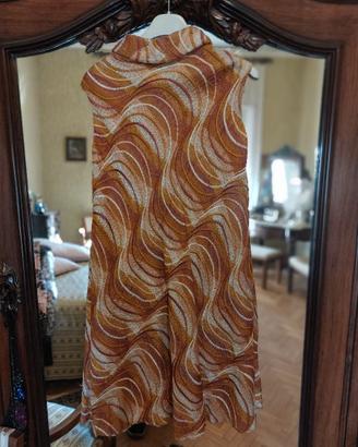 Vestito vintage donna beige-marrone