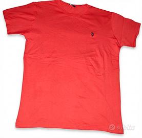 T-Shirt Rossa Casual con Logo Ricamato