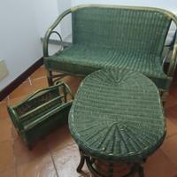 set da esterno in vimini