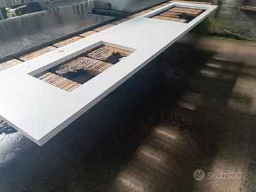 piano cucina bianco nuovo mai utilizzato in agglom