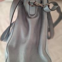 Borsa in pelle, bicolore tinta su tinta