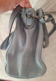 Borsa in pelle, bicolore tinta su tinta