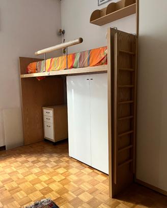 Letto singolo a soppalco