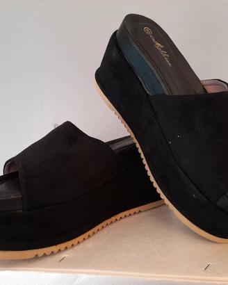 Ciabattina nera con plateau