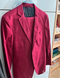 Completo bordeaux uomo slim 46