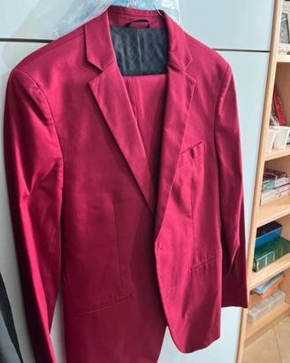 Completo bordeaux uomo slim 46