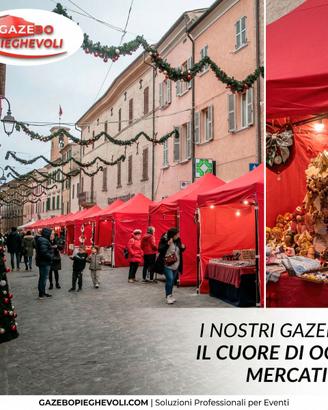 Gazebo 3x3 rosso certificato professionale mercato