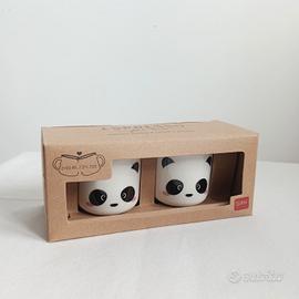 Set 2 tazzine nuove Legami a forma di panda 50 ml