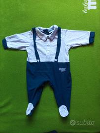 Tutina blu per neonato 0 - 3 mesi, marca Irge Baby