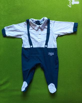 Tutina blu per neonato 0 - 3 mesi, marca Irge Baby