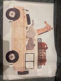 poster per bambini con stampa di animali