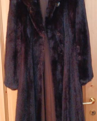 Pelliccia visone vera vintage donna lunga marrone