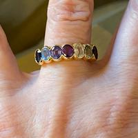 Anello oro 18 ct con pietre vere