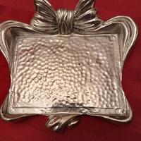Portacarte da scrivania vintage lamin. argento 925