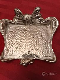 Portacarte da scrivania vintage lamin. argento 925