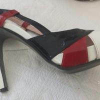 Sandalo vernice 3 colori tacco 11 nr. 39