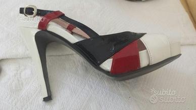 Sandalo vernice 3 colori tacco 11 nr. 39