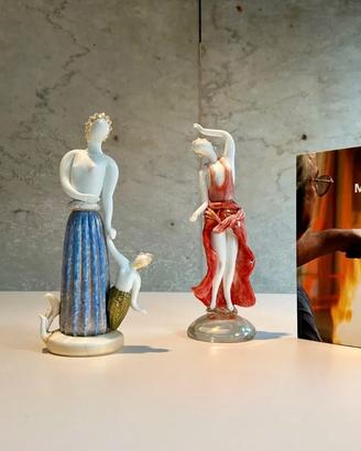 Mario Badioli Murano- 3 sculture di donne in vetro