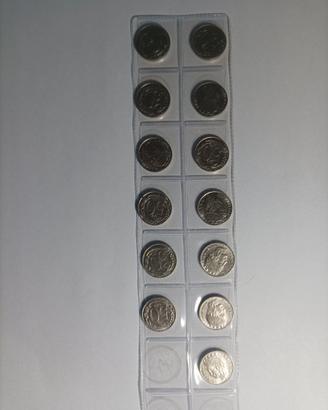 14 monete metalliche  da lire 50