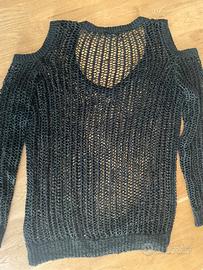 Maglia traforata motivi con spalle scoperte  coton