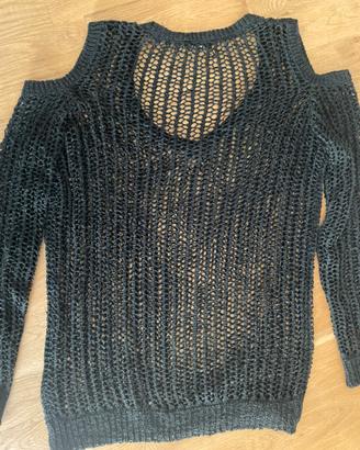Maglia traforata motivi con spalle scoperte  coton